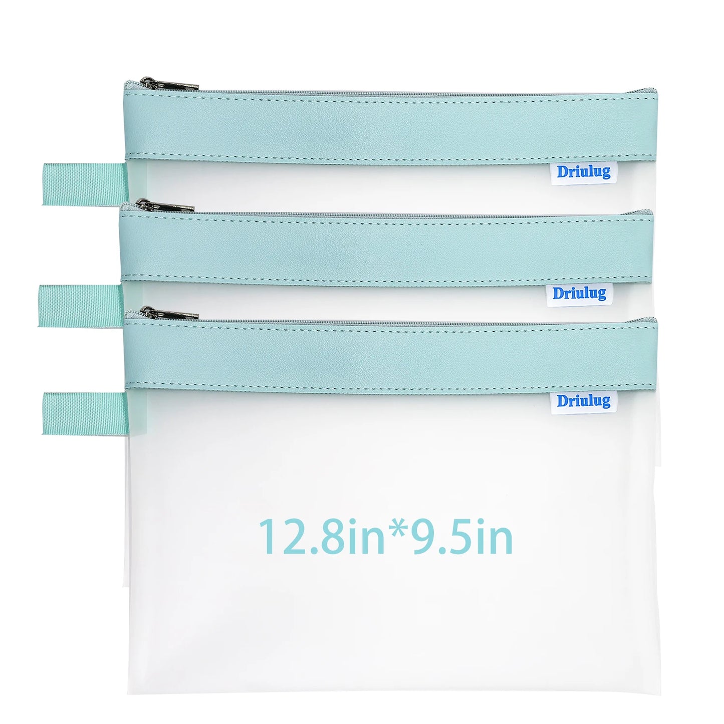 Bulk Pack: Large Minimalist Frosted Waterproof Zipper Storage Pouch (Set of 3 - Single Size) - Product Dimensions - Driulug supplier
