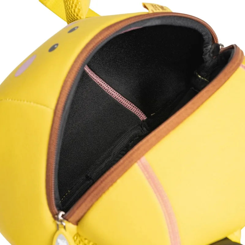 Cute Bee Kids Backpack — 3D Neoprene Cartoon Toddler School Bag, Yellow