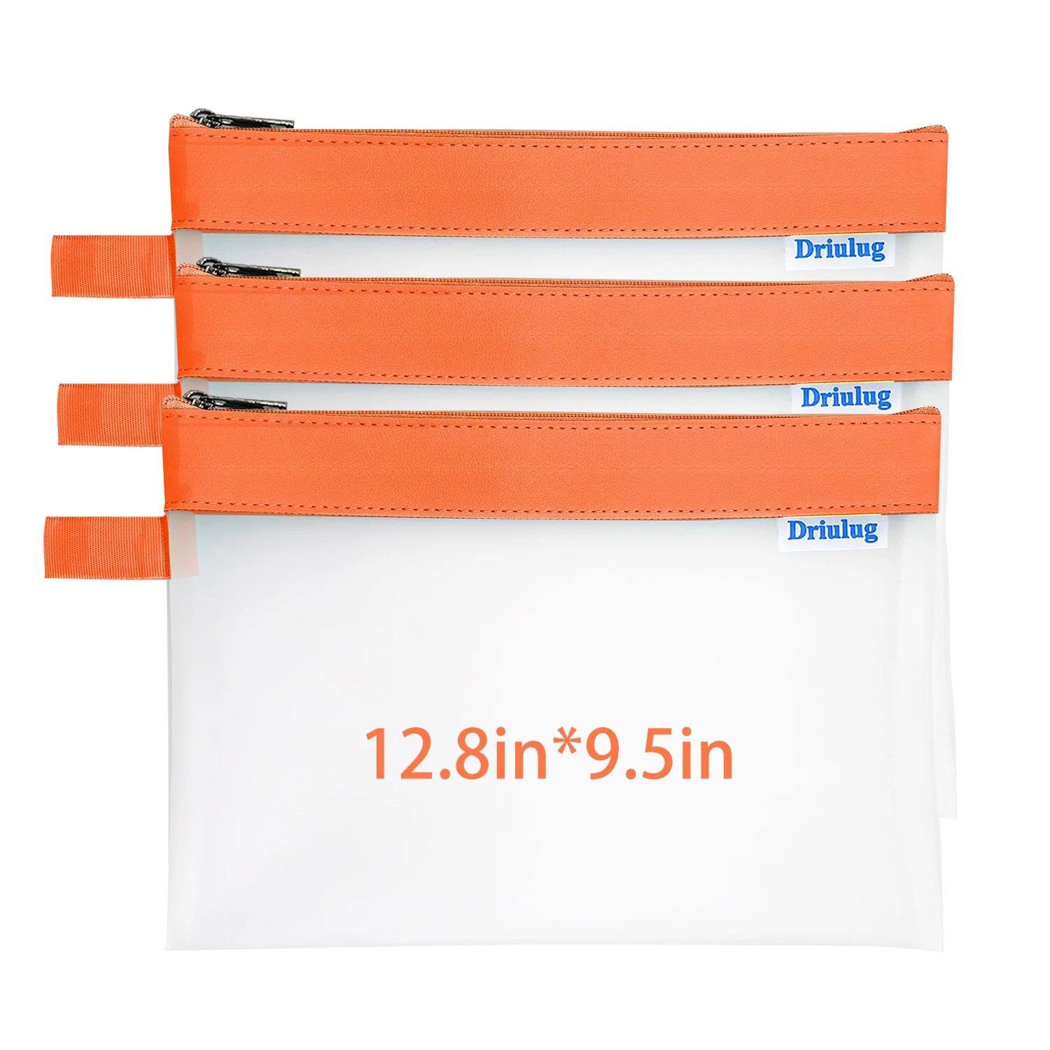 Bulk Pack: Large Minimalist Frosted Waterproof Zipper Storage Pouch (Set of 3 - Single Size) - Detail View - Driulug supplier