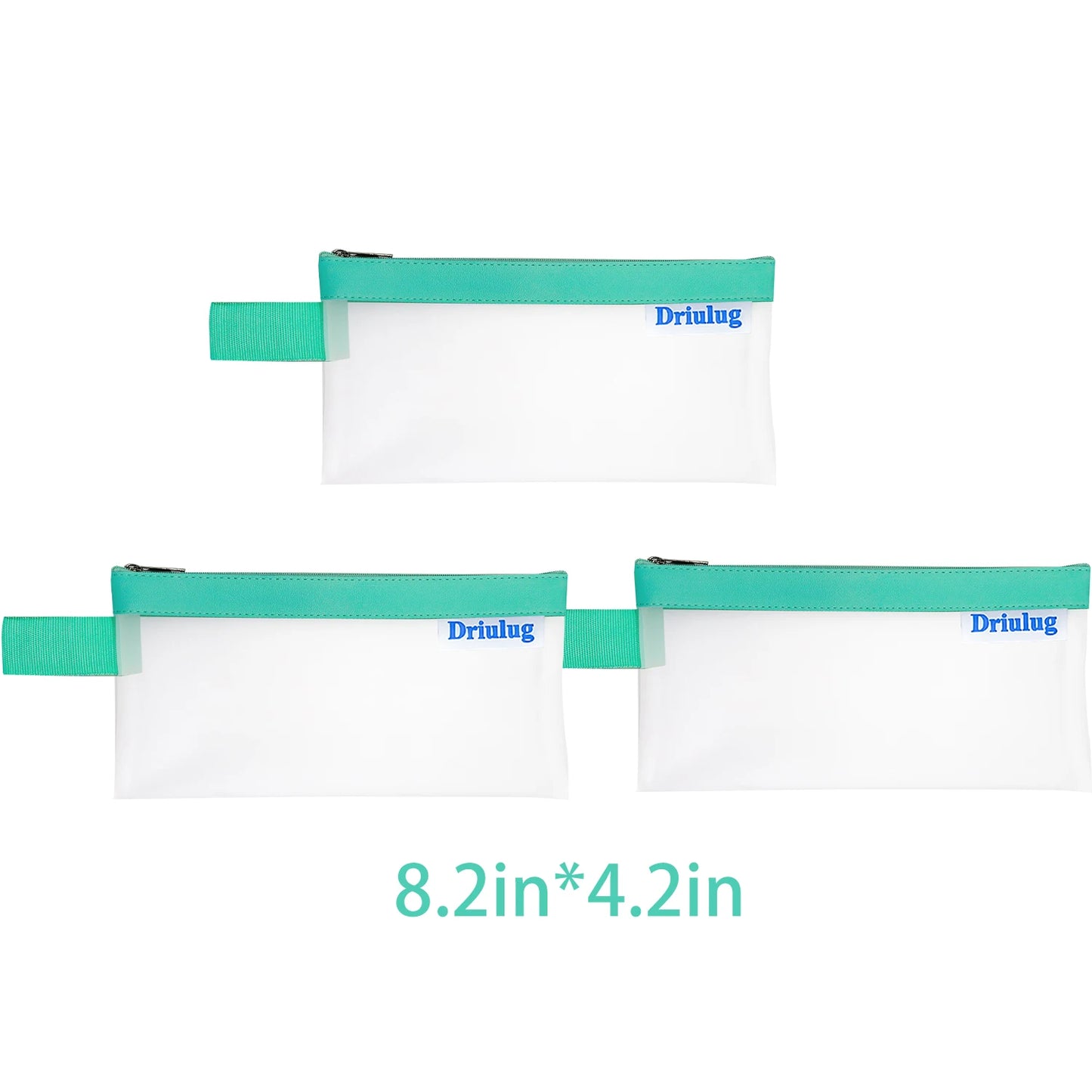 Bulk Pack: Small Minimalist Frosted Waterproof Zipper Storage Pouch (Set of 3 - Single Size) - Back View - Driulug supplier