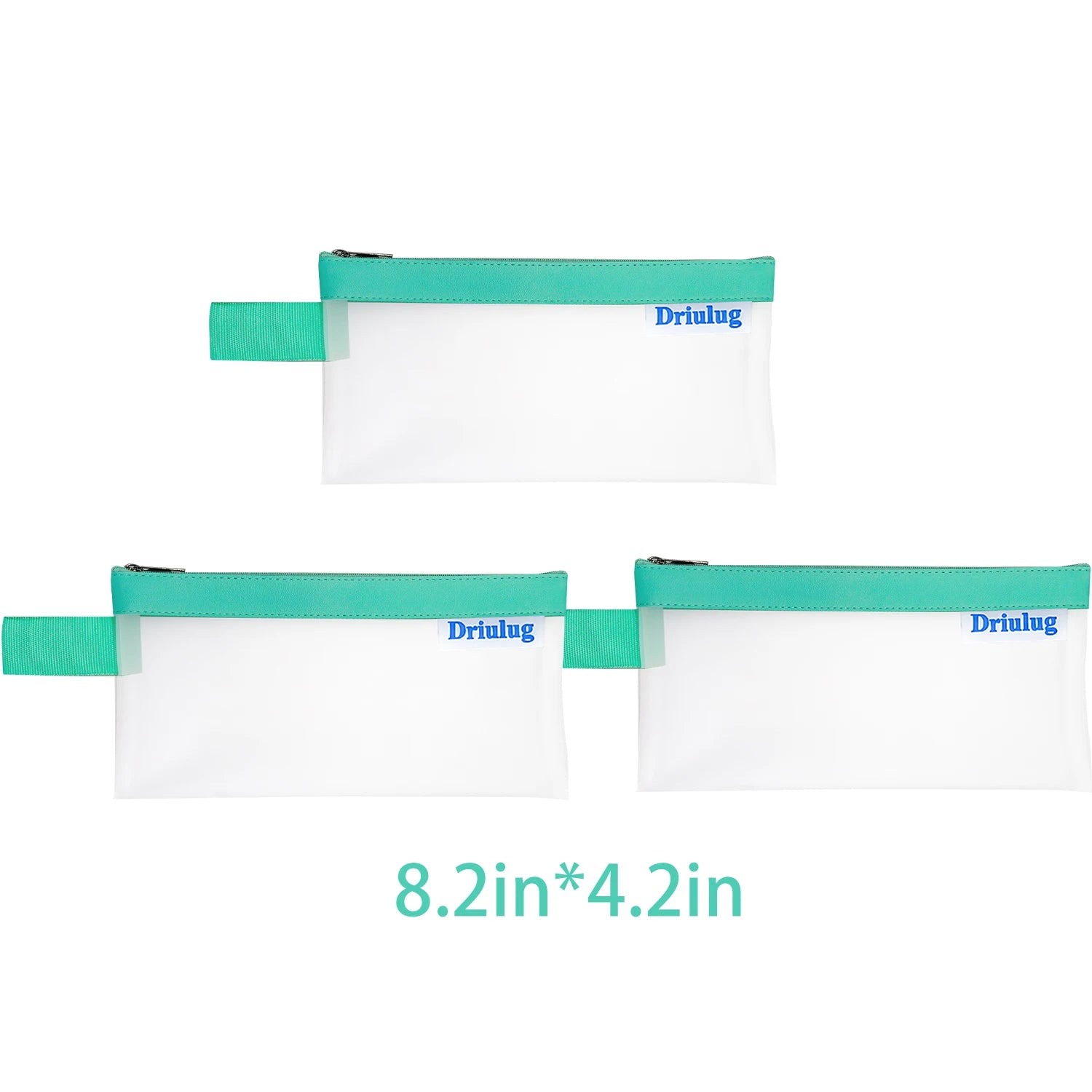 Bulk Pack: Small Minimalist Frosted Waterproof Zipper Storage Pouch (Set of 3 - Single Size) - Back View - Driulug supplier