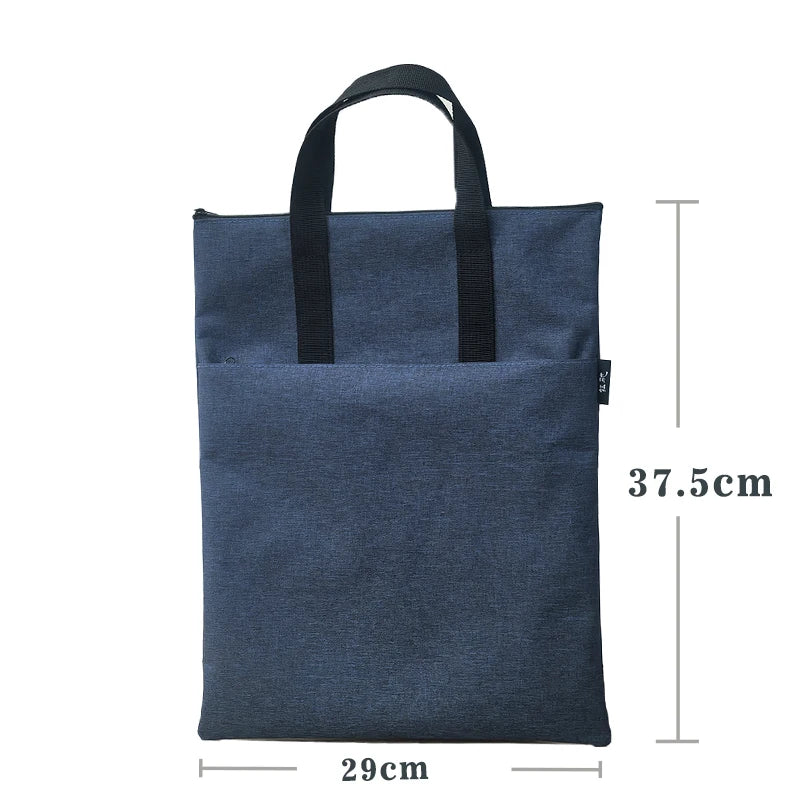 Minimalist Vertical Oxford Fabric Briefcase for Business Professionals — Blue - Side View - Driulug supplier