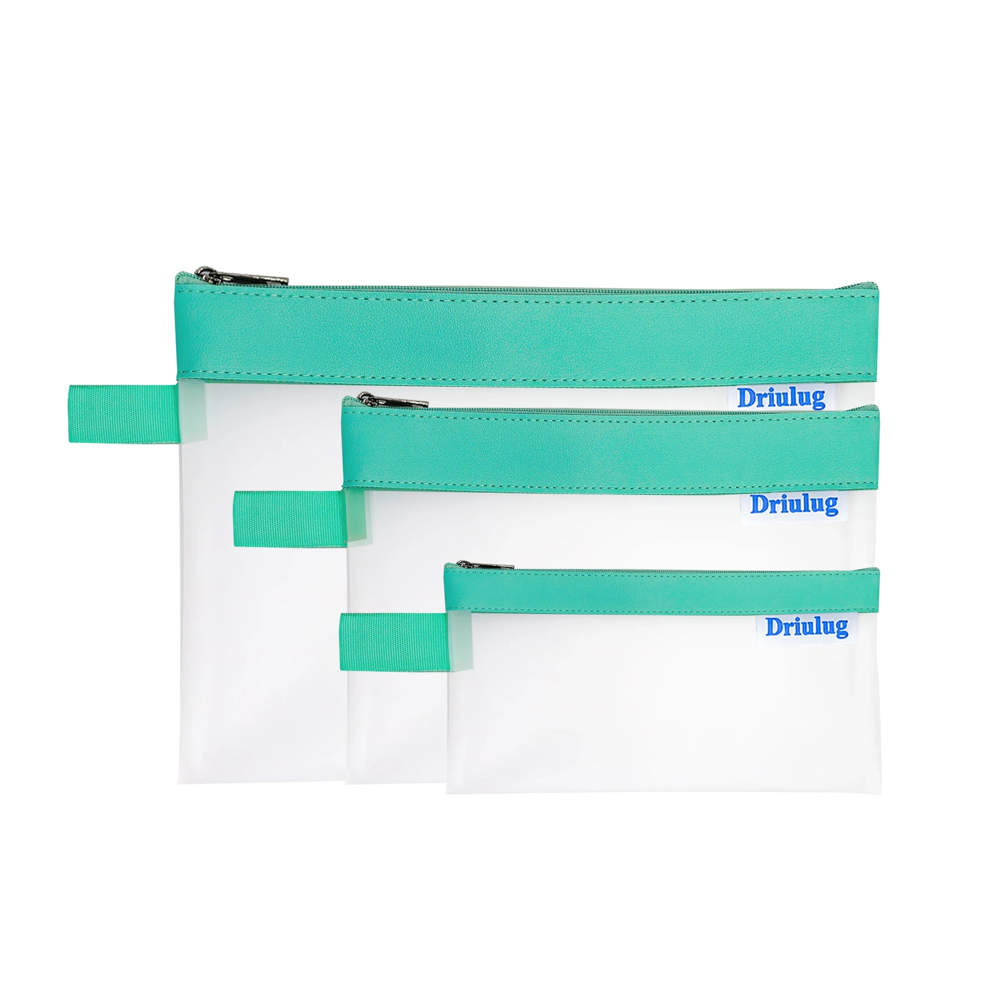 Minimalist Green Frosted Waterproof Zipper Storage Pouch Set (3-Piece) - Eco-Friendly TPU Organizer - Main View - Driulug supplier