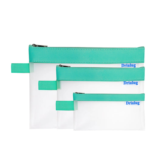 Minimalist Green Frosted Waterproof Zipper Storage Pouch Set (3-Piece) - Eco-Friendly TPU Organizer - Main View - Driulug supplier