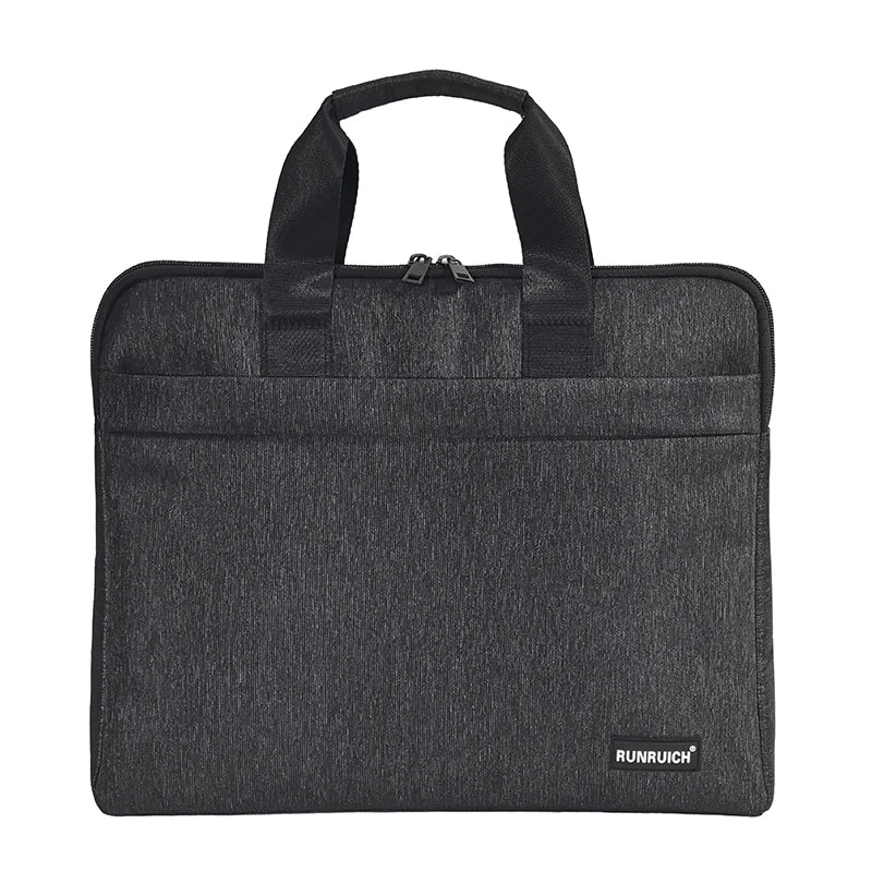 Professional Jacquard Oxford Slim Briefcase - Urban Business Laptop Bag — Black - Main View - Driulug supplier