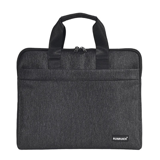 Professional Jacquard Oxford Slim Briefcase - Urban Business Laptop Bag — Black - Main View - Driulug supplier