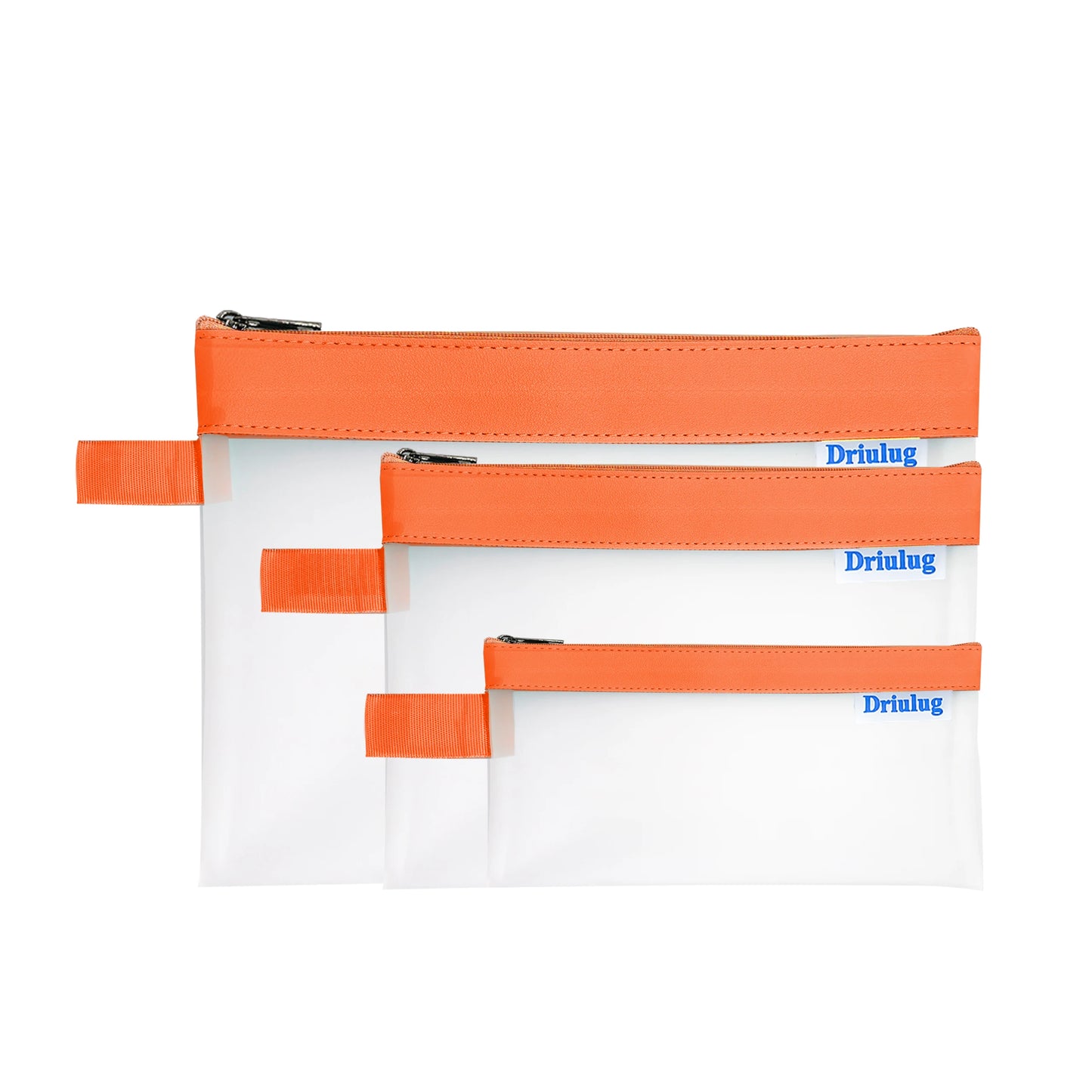Minimalist Orange Frosted Waterproof Zipper Storage Pouch Set (3-Piece) - Eco-Friendly TPU Organizer - Main View - Driulug supplier