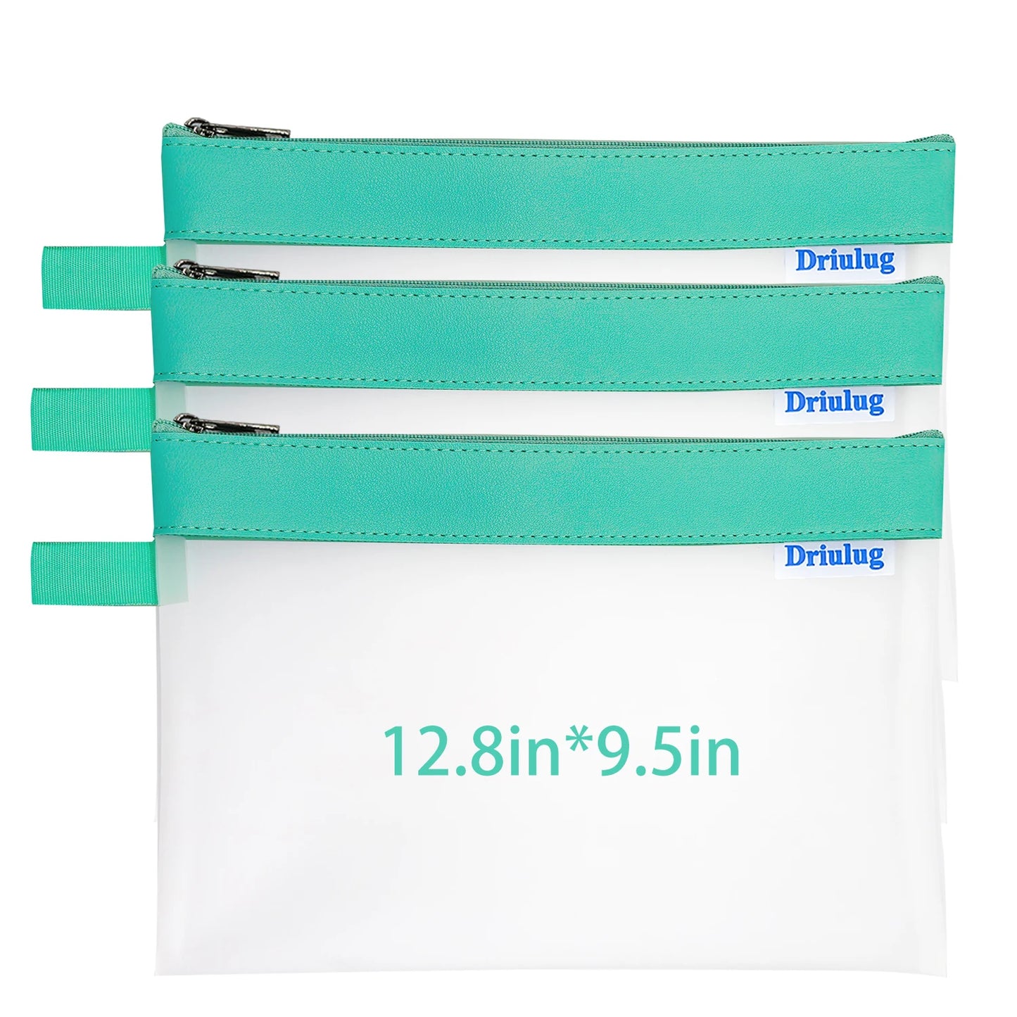 Bulk Pack: Large Minimalist Frosted Waterproof Zipper Storage Pouch (Set of 3 - Single Size) - Back View - Driulug supplier