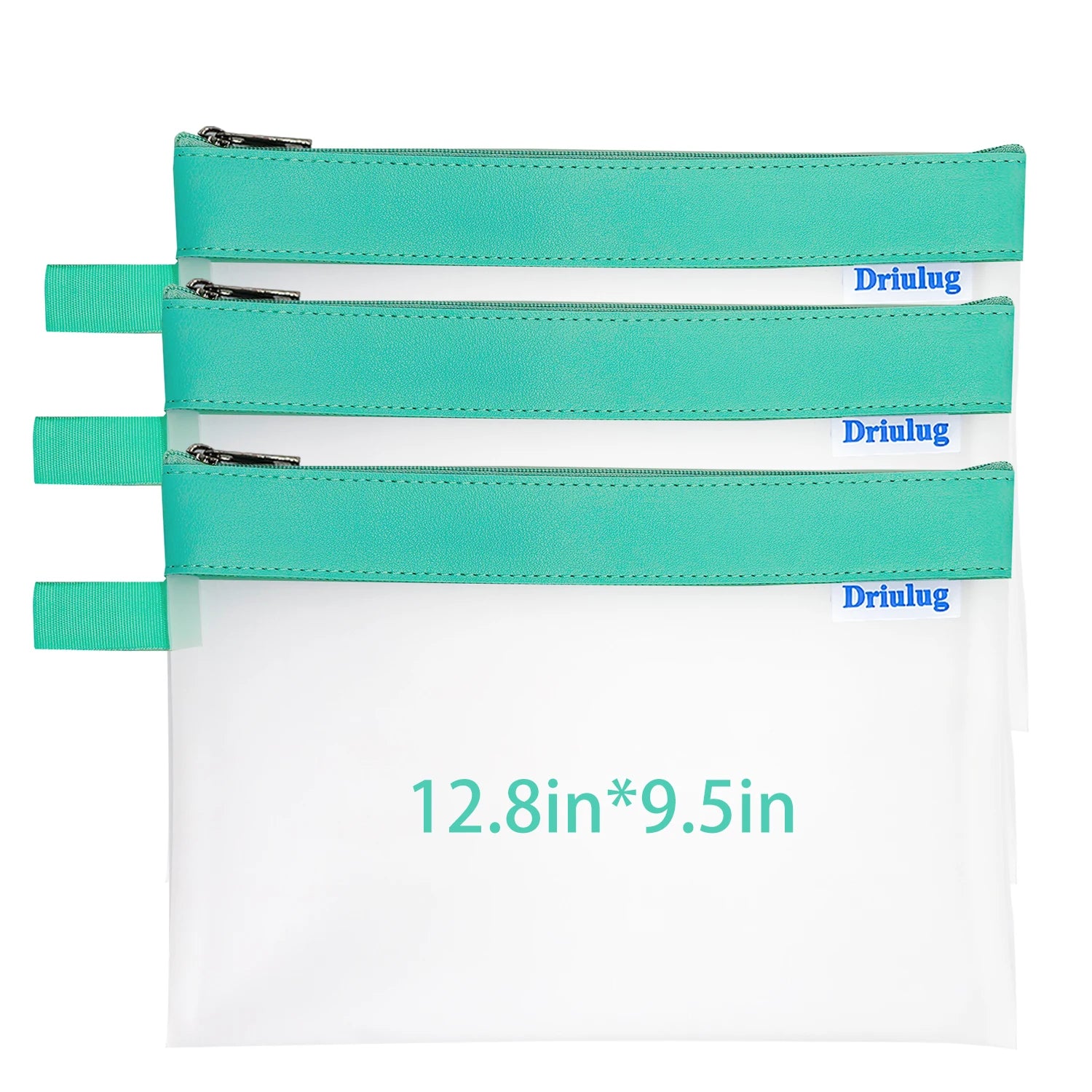 Bulk Pack: Large Minimalist Frosted Waterproof Zipper Storage Pouch (Set of 3 - Single Size) - Back View - Driulug supplier