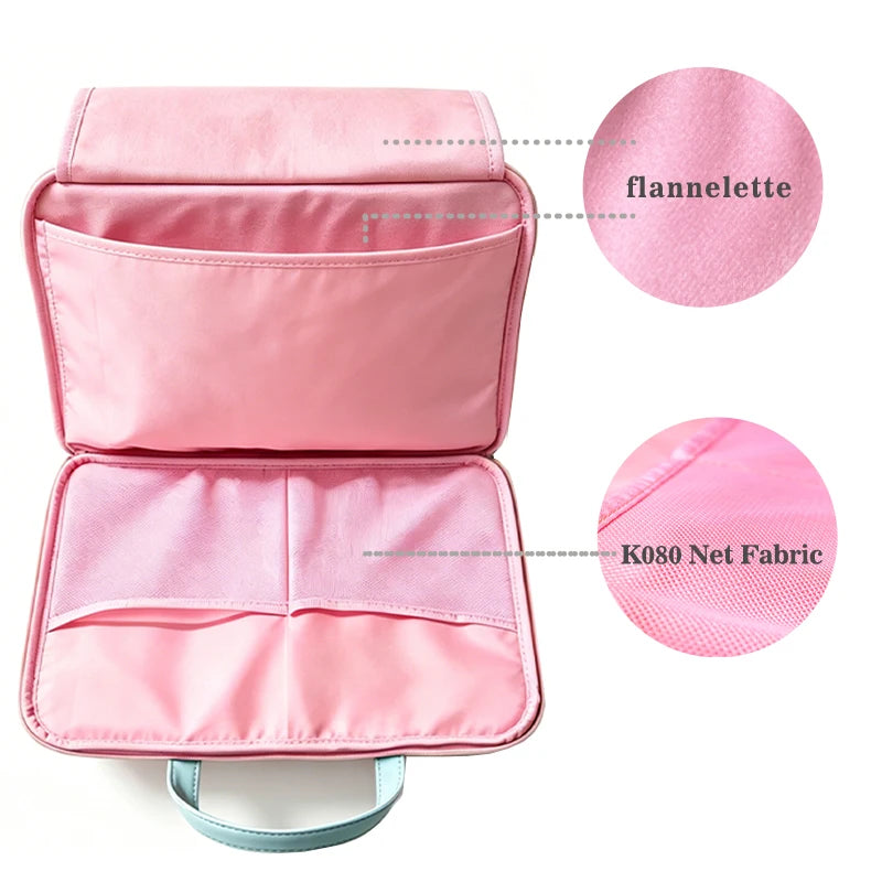 Premium Matte Textured 180-Degree Full-Open Professional Briefcase — Pink - Close-up View - Driulug supplier