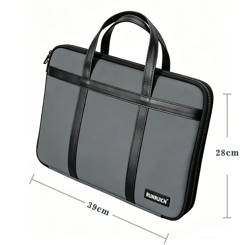 Premium Matte Textured 180-Degree Full-Open Professional Briefcase — Gray - Back View - Driulug supplier