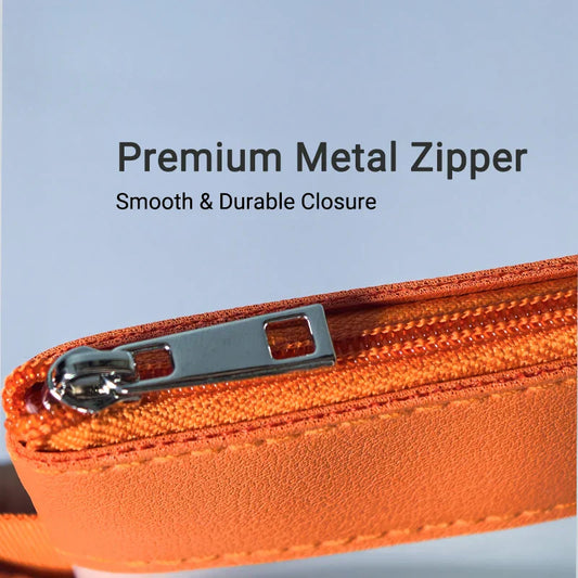 Bulk Pack: Medium Minimalist Frosted Waterproof Zipper Storage Pouch (Set of 3 - Single Size) — Orange - Main View - Driulug supplier