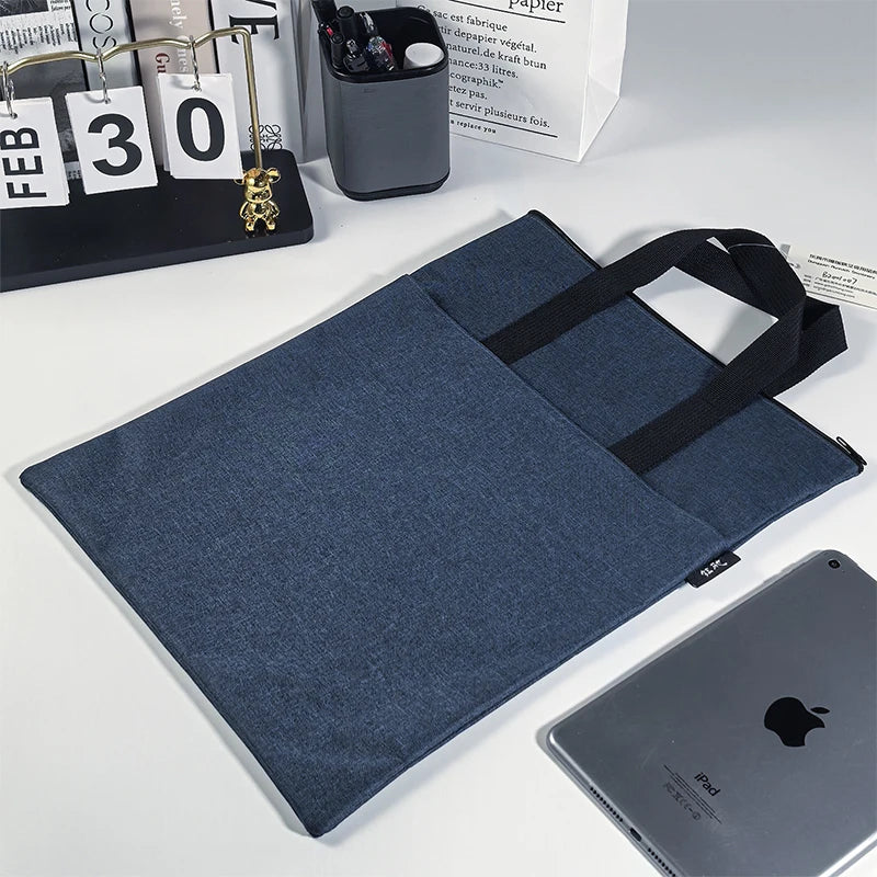 Minimalist Vertical Oxford Fabric Briefcase for Business Professionals — Blue - Product Dimensions - Driulug supplier
