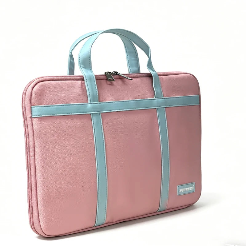 Premium Matte Textured 180-Degree Full-Open Professional Briefcase — Pink - Side View - Driulug supplier