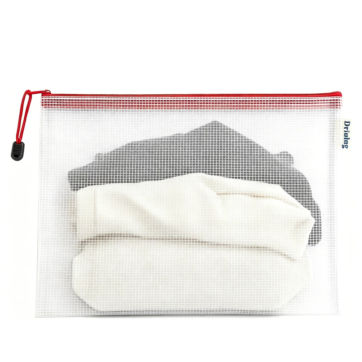 12-Pack Mesh Zipper Bags — A4 Letter Size, Green Color Set, Thickened Waterproof PVC Grid Document Pouches for Home, Travel & Everyday Use - Detail View - Driulug supplier