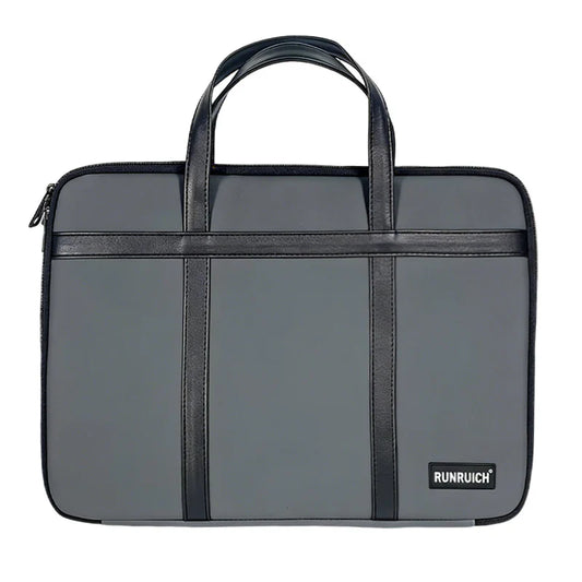 Premium Matte Textured 180-Degree Full-Open Professional Briefcase — Gray - Main View - Driulug supplier