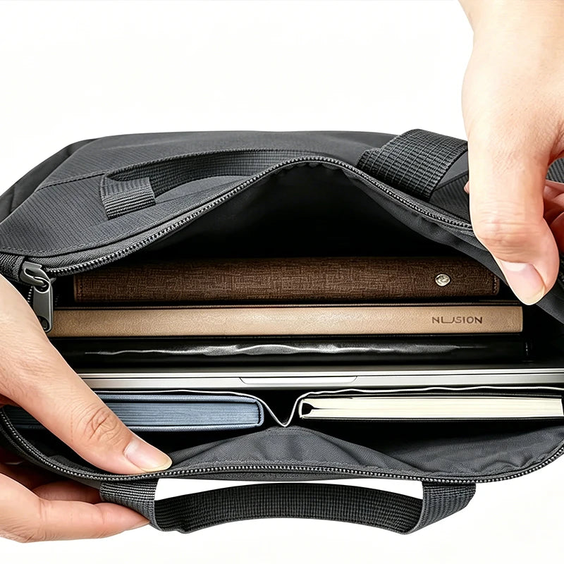 Large Capacity Portable Oxford Fabric Briefcase — Blue - Back View - Driulug supplier