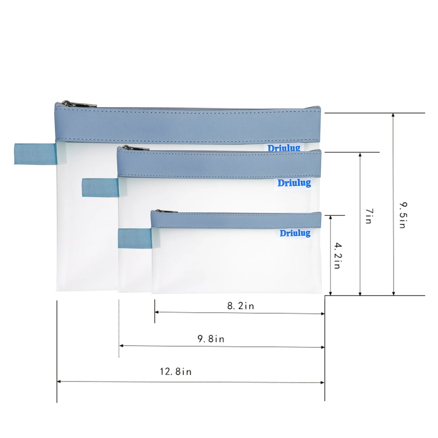 Minimalist Frosted Waterproof Zipper Storage Pouch Set (3-Piece) - Eco-Friendly TPU Organizer - Additional Detail View - Driulug supplier