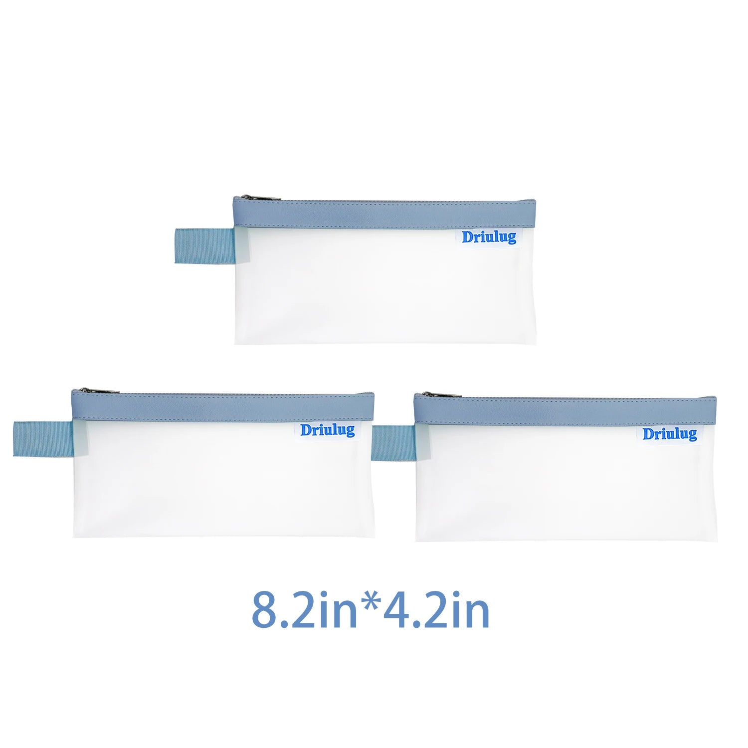 Bulk Pack: Small Minimalist Frosted Waterproof Zipper Storage Pouch (Set of 3 - Single Size) - Side View - Driulug supplier