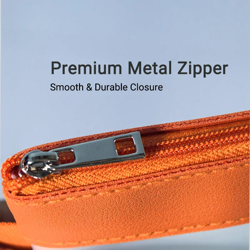 Minimalist Orange Frosted Waterproof Zipper Storage Pouch Set (3-Piece) - Eco-Friendly TPU Organizer - Detail View 6 - Driulug supplier