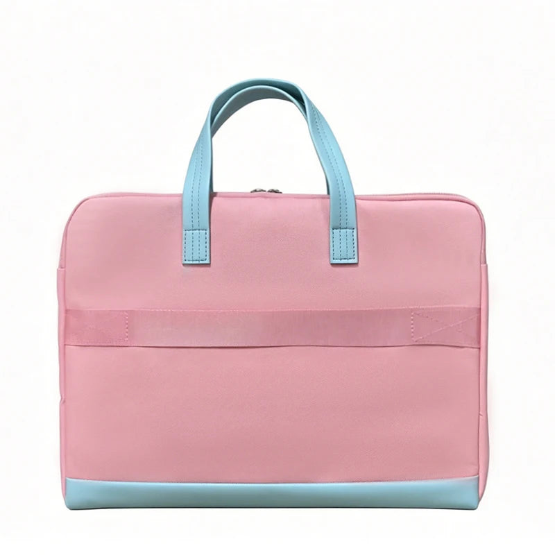 Premium Matte Textured Patchwork Business Briefcase - Professional Laptop Bag — Pink - Packaging Detail - Driulug supplier