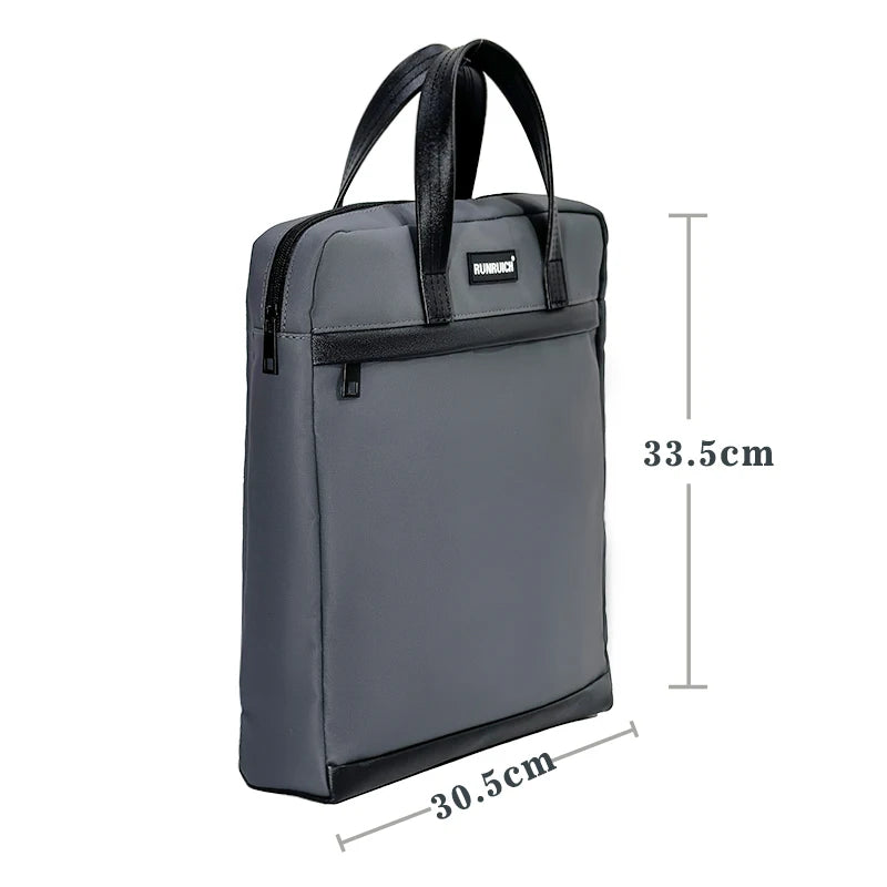 Premium Matte Textured Vertical Laptop Briefcase - Professional Gray - Product Dimensions - Driulug supplier