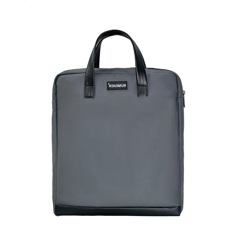 Premium Matte Textured Vertical Laptop Briefcase - Professional Gray - Side View - Driulug supplier
