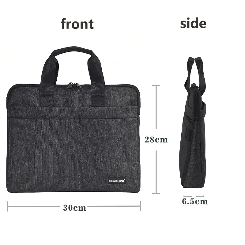 Professional Jacquard Oxford Slim Briefcase - Urban Business Laptop Bag — Gray - Back View - Driulug supplier