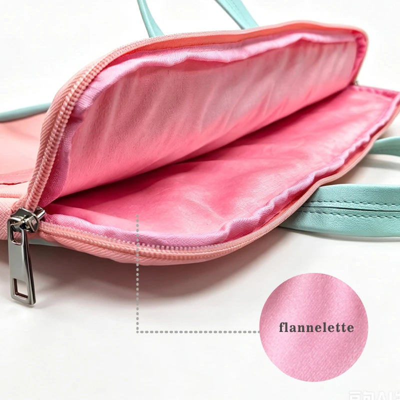 Premium Matte Textured Patchwork Business Briefcase - Professional Laptop Bag — Pink - Close-up View - Driulug supplier