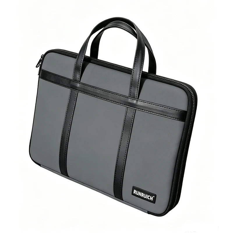 Premium Matte Textured 180-Degree Full-Open Professional Briefcase — Gray - Side View - Driulug supplier