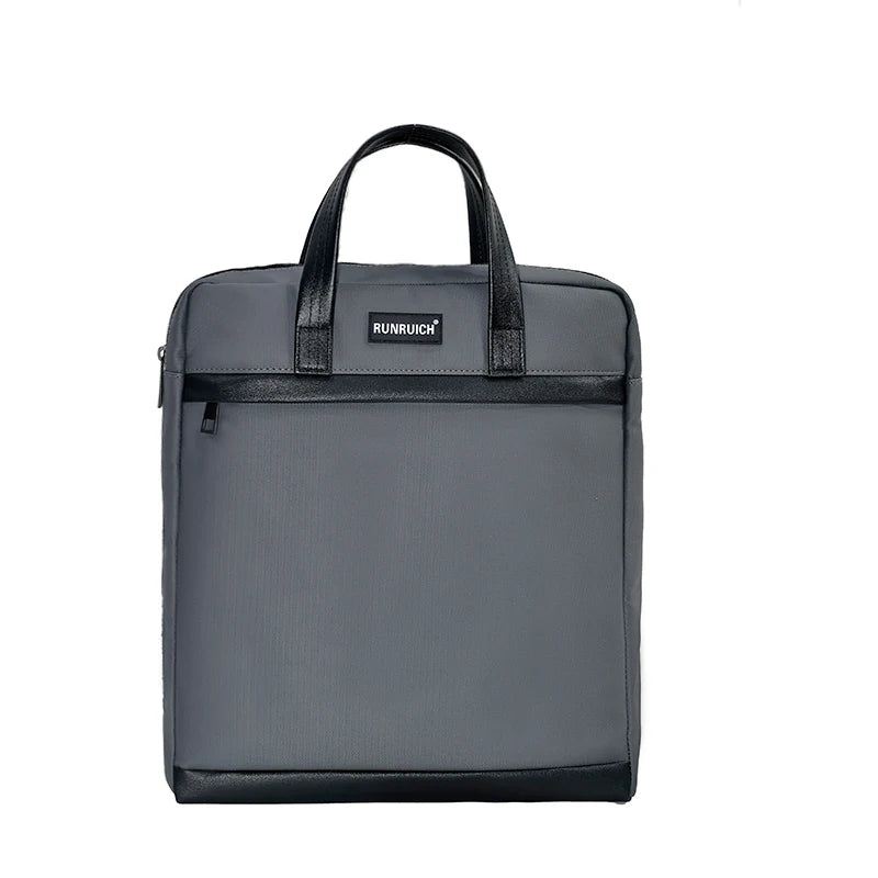 Premium Matte Textured Vertical Laptop Briefcase - Professional Gray - Main View - Driulug supplier