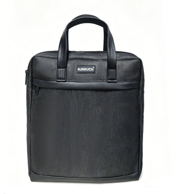 Premium Vertical Laptop Briefcase - Matte Black — Black - Main View - Driulug supplier