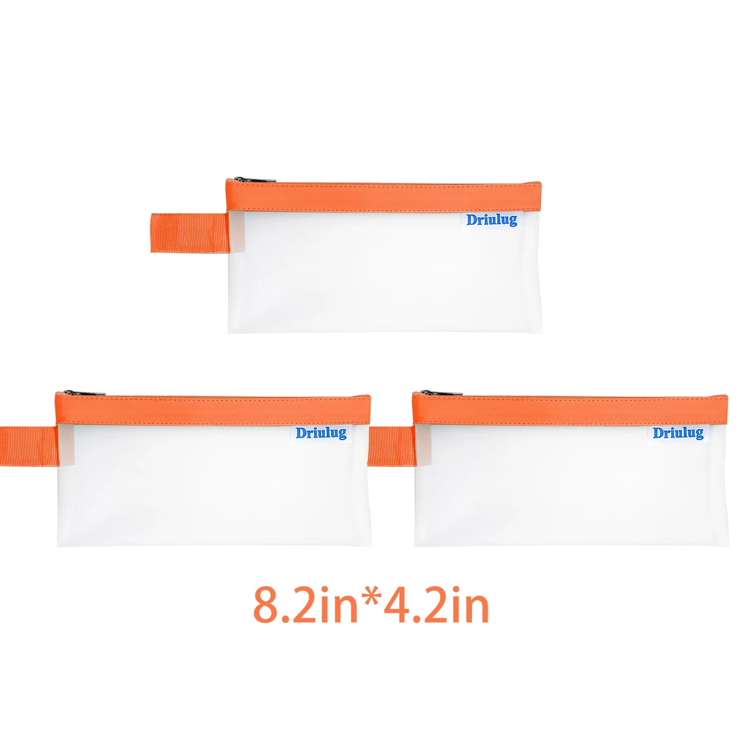 Bulk Pack: Small Minimalist Frosted Waterproof Zipper Storage Pouch (Set of 3 - Single Size) - Detail View - Driulug supplier