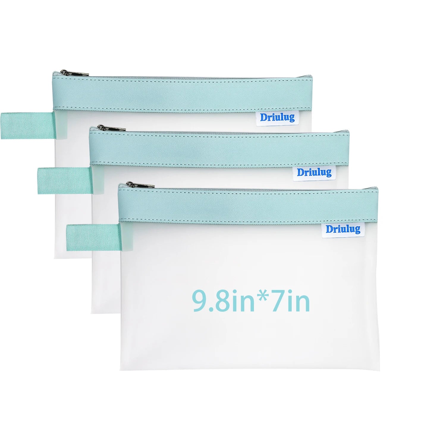 Bulk Pack: Medium Minimalist Frosted Waterproof Zipper Storage Pouch (Set of 3 - Single Size) - Product Dimensions - Driulug supplier