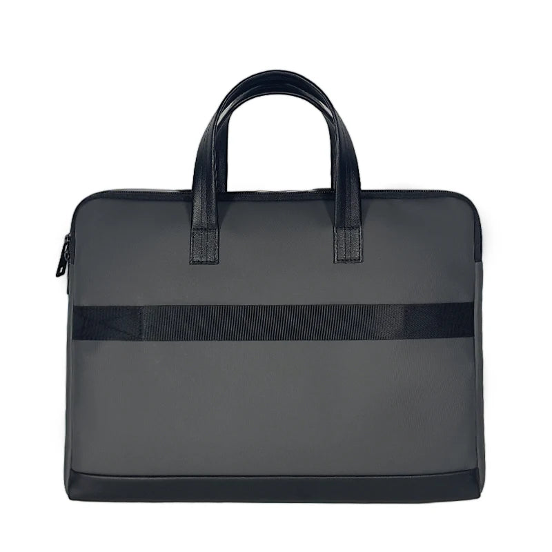 Premium Matte Textured Patchwork Business Briefcase - Professional Laptop Bag — Gray - Product Dimensions - Driulug supplier