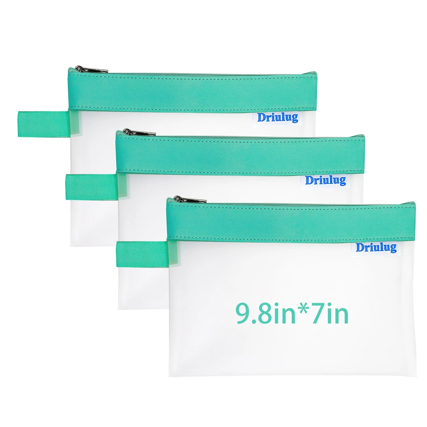 Bulk Pack: Medium Minimalist Frosted Waterproof Zipper Storage Pouch (Set of 3 - Single Size) - Back View - Driulug supplier