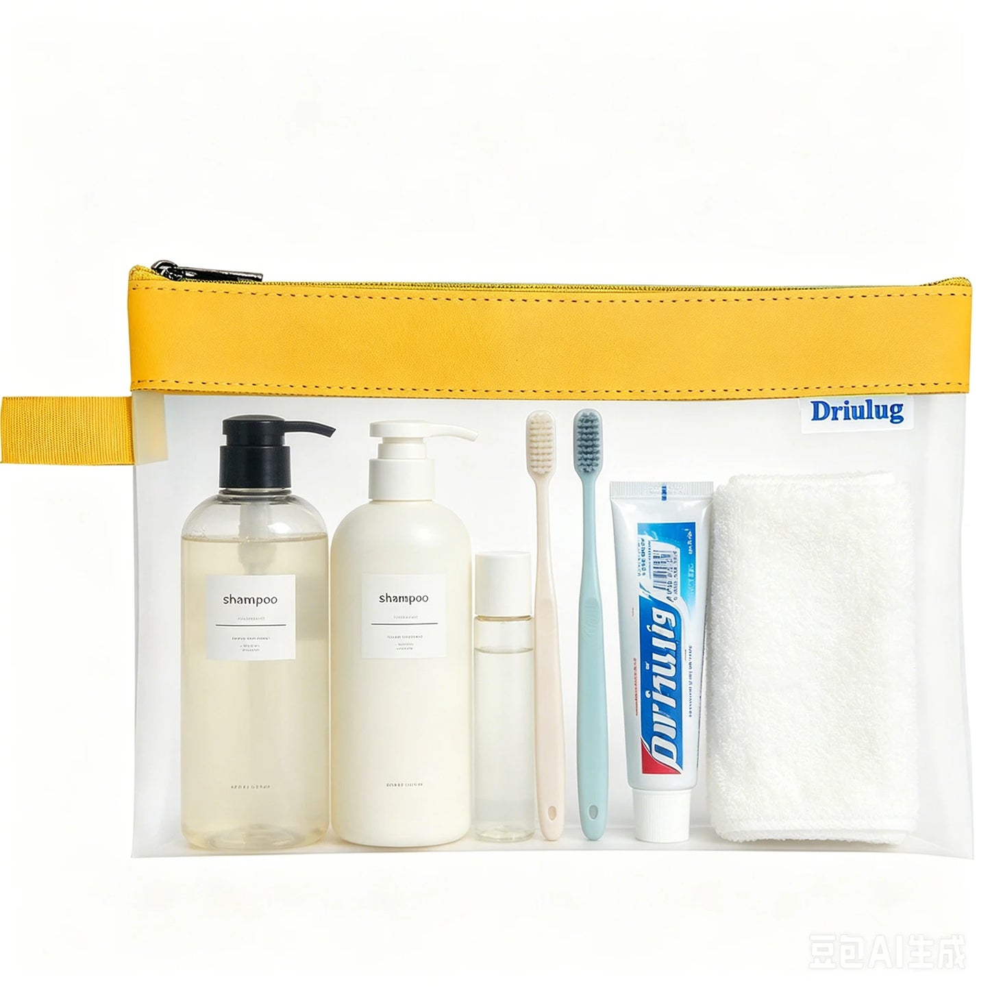 Minimalist Light Blue Frosted Waterproof Zipper Storage Pouch Set (3-Piece) - Eco-Friendly TPU Organizer - Back View - Driulug supplier