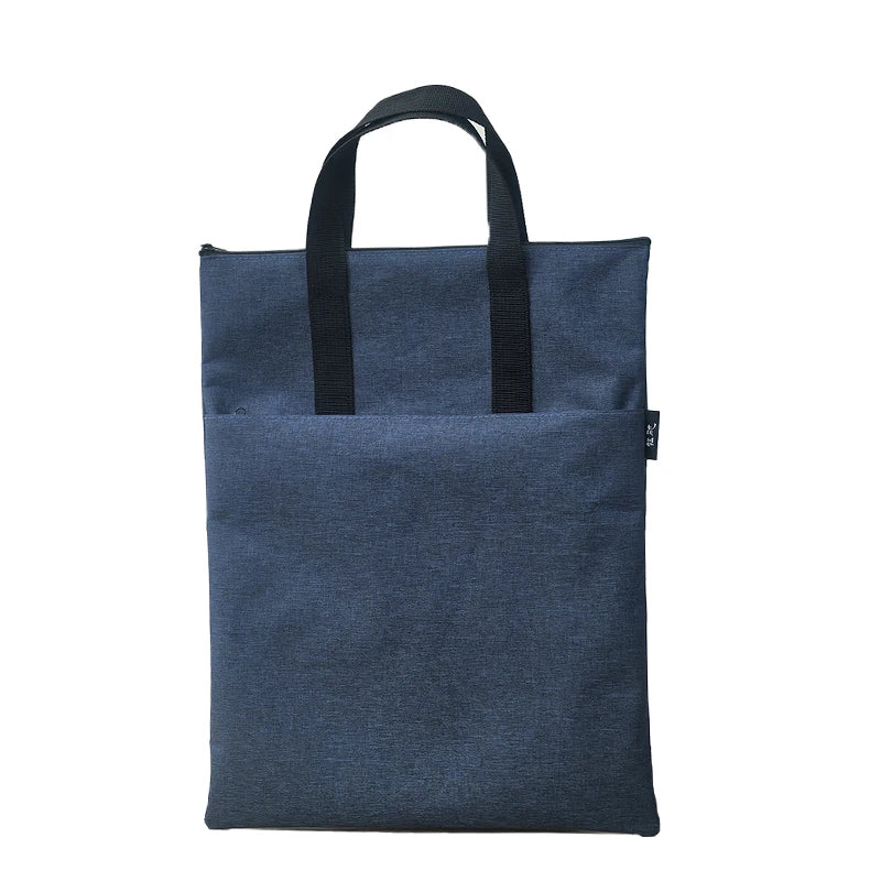 Minimalist Vertical Oxford Fabric Briefcase for Business Professionals — Blue - Close-up View - Driulug supplier
