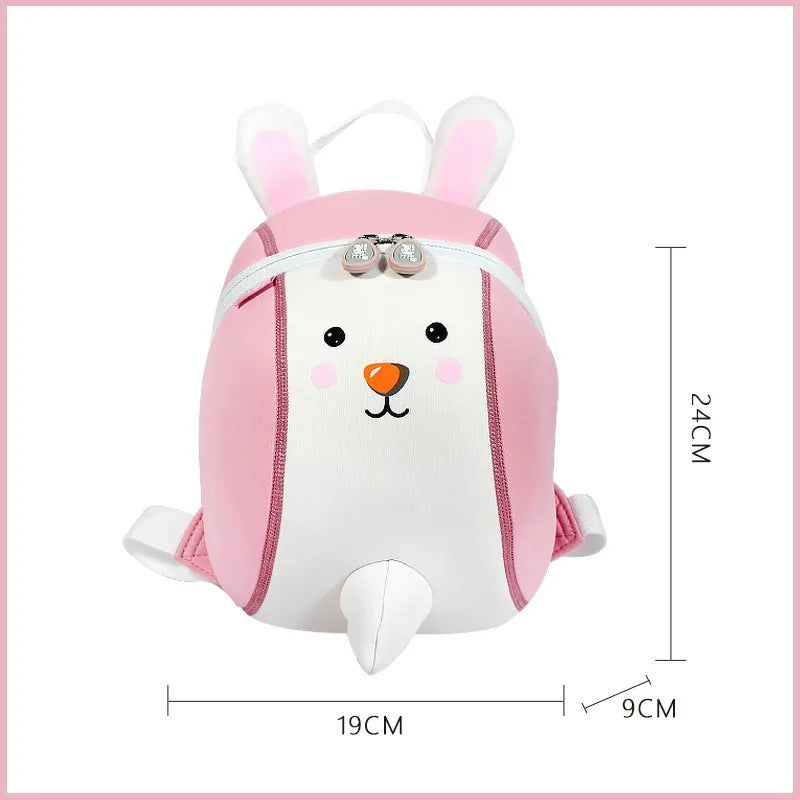 Cute Bunny Kids Backpack — 3D Neoprene C — 3D Detail Close-Up — Driulug Children Bag