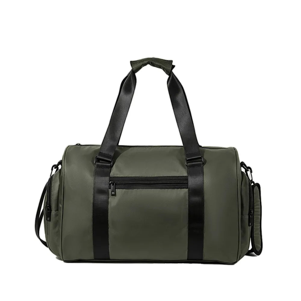 Military Green Waterproof Sports Duffel Bag with Shoe Compartment — 35L Gym Travel Bag - Main View - Driulug supplier