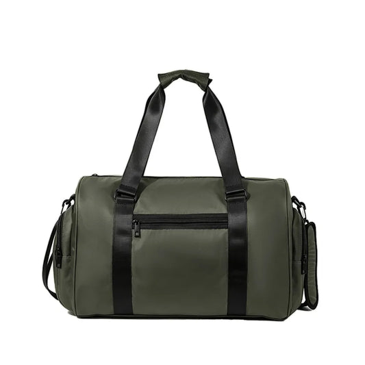 Military Green Waterproof Sports Duffel Bag with Shoe Compartment — 35L Gym Travel Bag - Main View - Driulug supplier