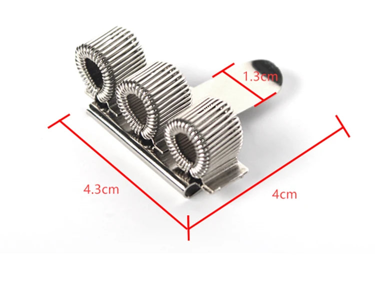 Classic Metal 3-Hole Hook-Style Pen Holder with Fixed Spring Loops - Product Dimensions - Driulug supplier
