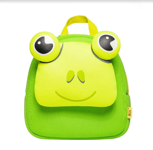 Cute Frog Kids Backpack — 3D Neoprene Ca — Main View Front — Driulug Kids Backpack Supplier