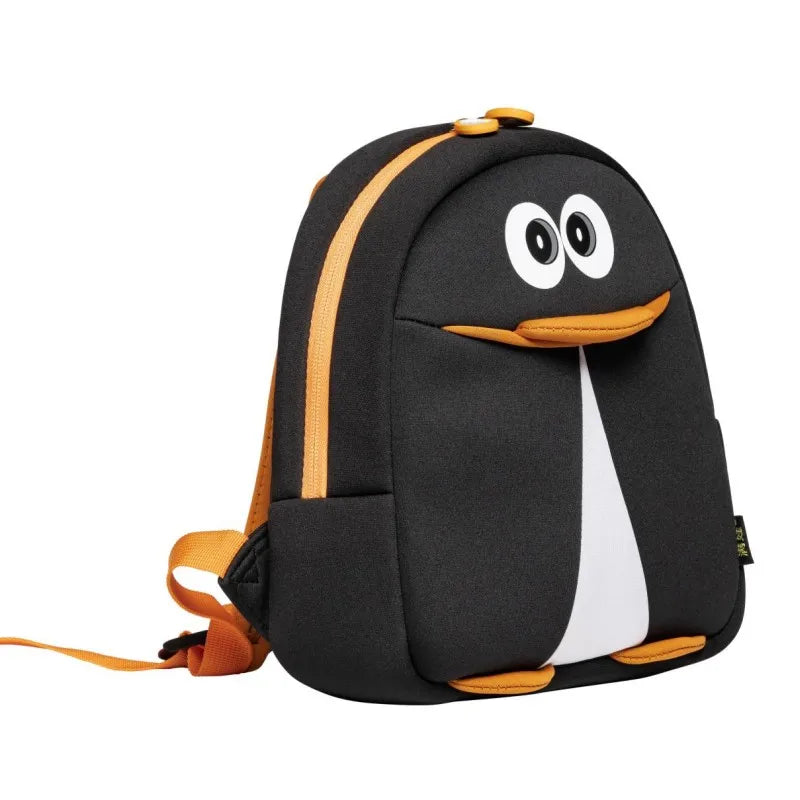 Cute Penguin Kids Backpack — 3D Neoprene — Back View Mesh Padding — Driulug Toddler Bag