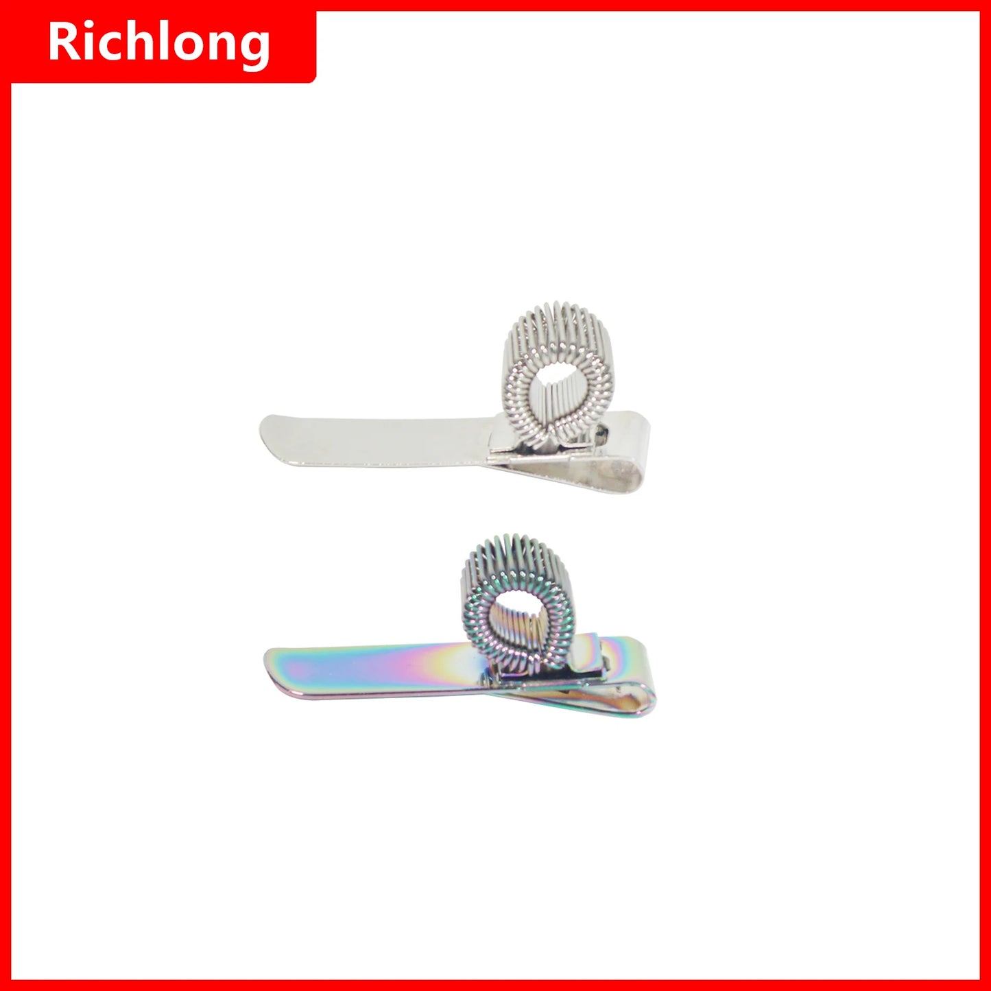 Classic Metal Hook-Style Pen Holder with Horizontal Fixed Spring Loop - Back View - Driulug supplier
