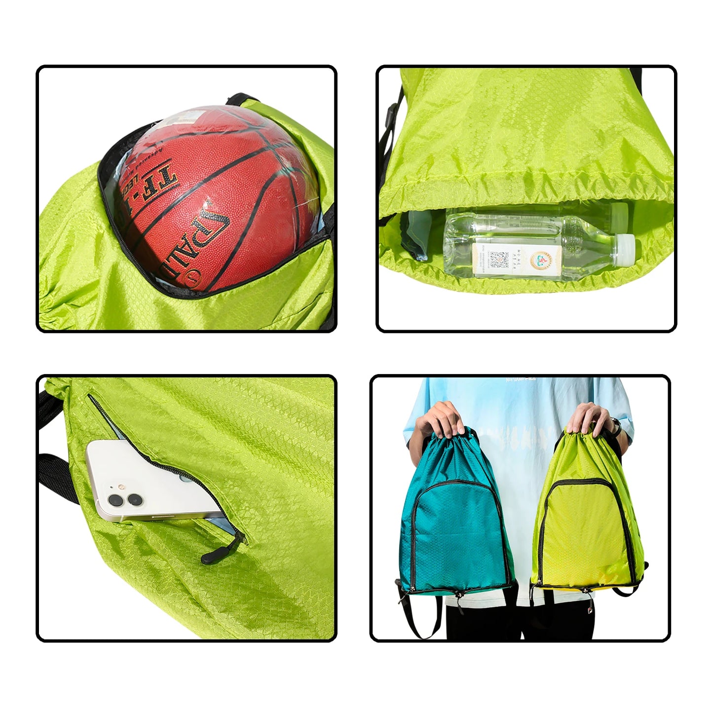 Lake Teal Drawstring Backpack
