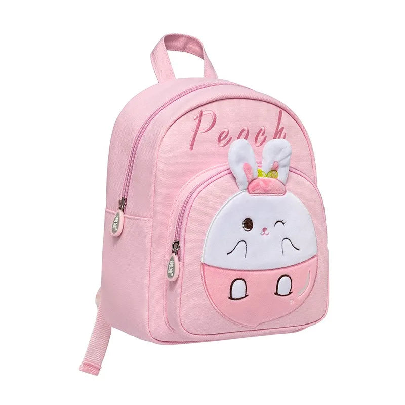 Cute Peach Bunny Kids Backpack — Fruit E — Interior View Lining — Driulug Cartoon Backpack