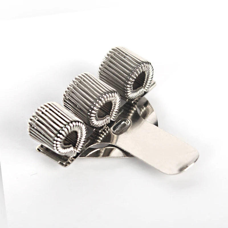 Classic Metal 3-Hole Hook-Style Pen Holder with Fixed Spring Loops - Side View - Driulug supplier
