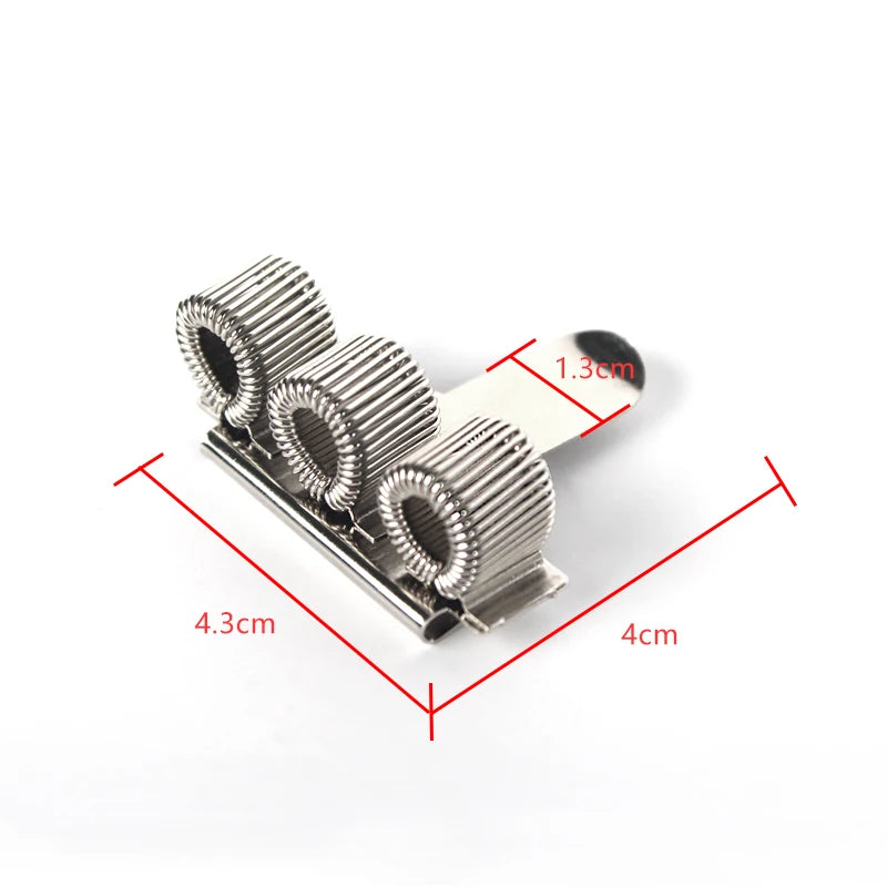 Classic Metal 3-Hole Hook-Style Pen Holder with Fixed Spring Loops - Detail View - Driulug supplier