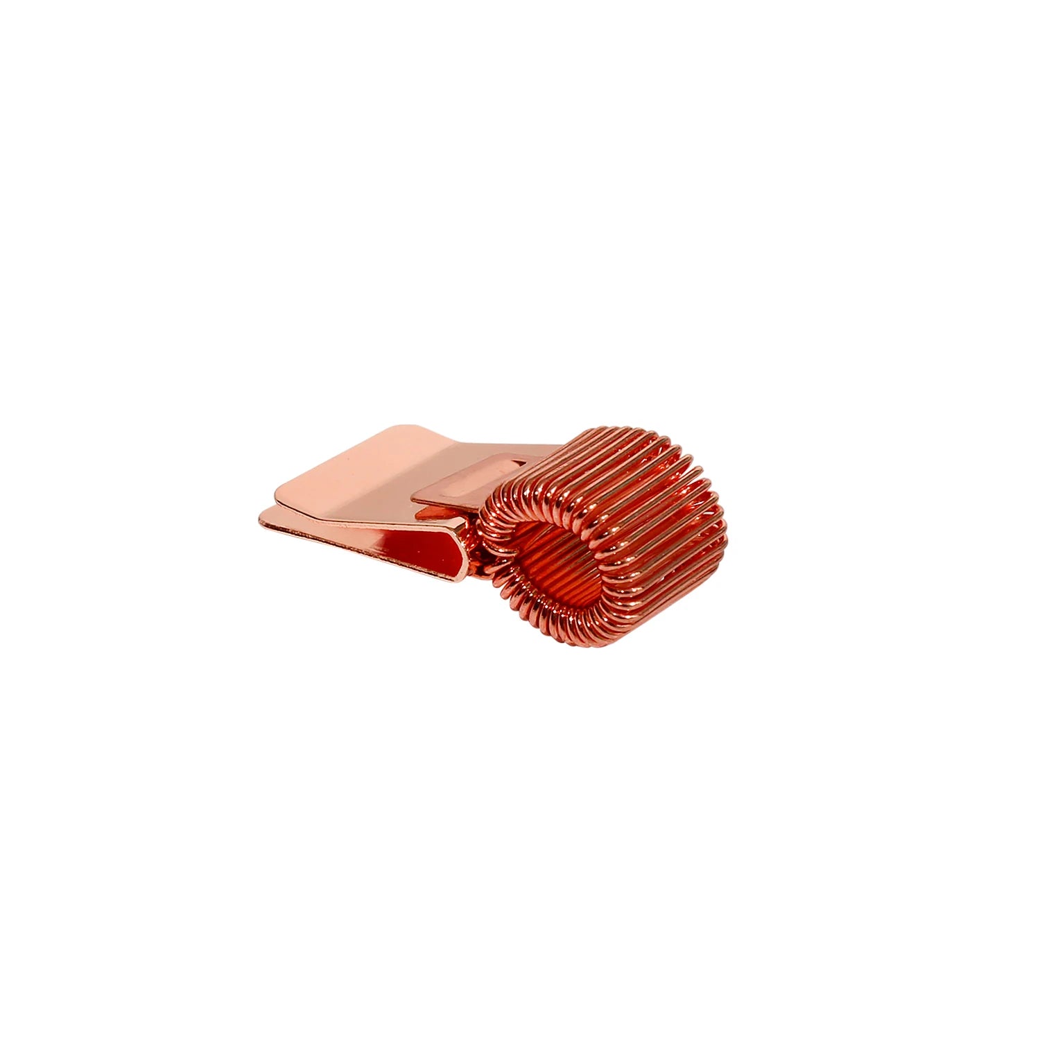 Classic Metal N1-Style Pen Holder with Fixed Spring Loop - Elegant Rose Gold - Side View - Driulug supplier
